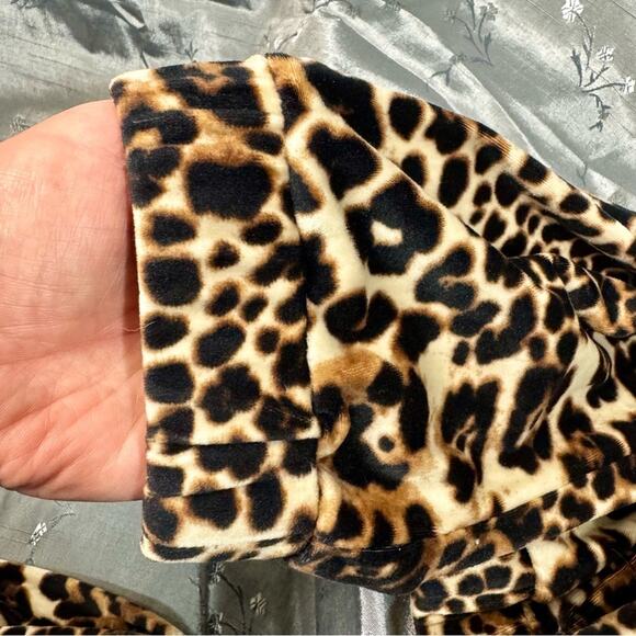 Y2K Velour Leopard Long Sleeve Pullover Jogger Track Suit Animal Girls 11-13 - Picture 6 of 7